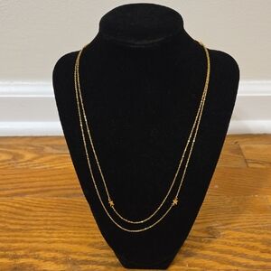 Gold Star Double Necklace